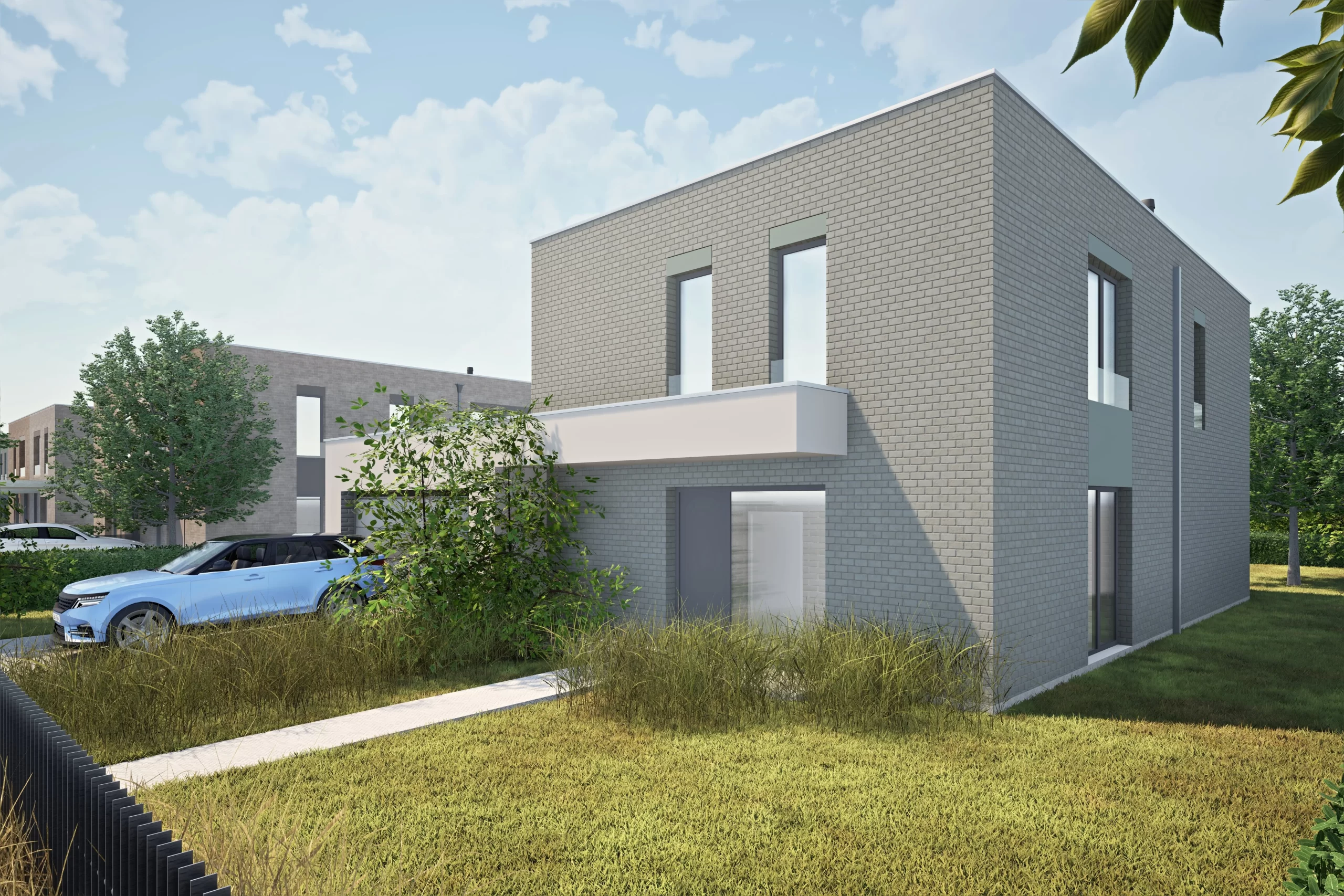 Vizualizace rodinného domu v Rezidenci Zahradní. Developerský projekt nových rodinných domů k prodeji v Líbeznicích.