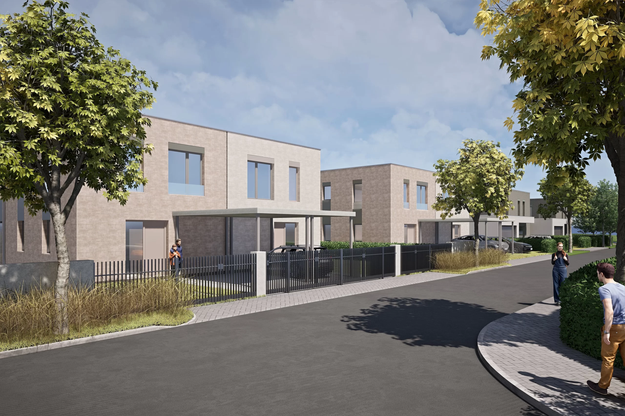 Vizualizace rodinného domu v Rezidenci Zahradní. Developerský projekt nových rodinných domů k prodeji v Líbeznicích.